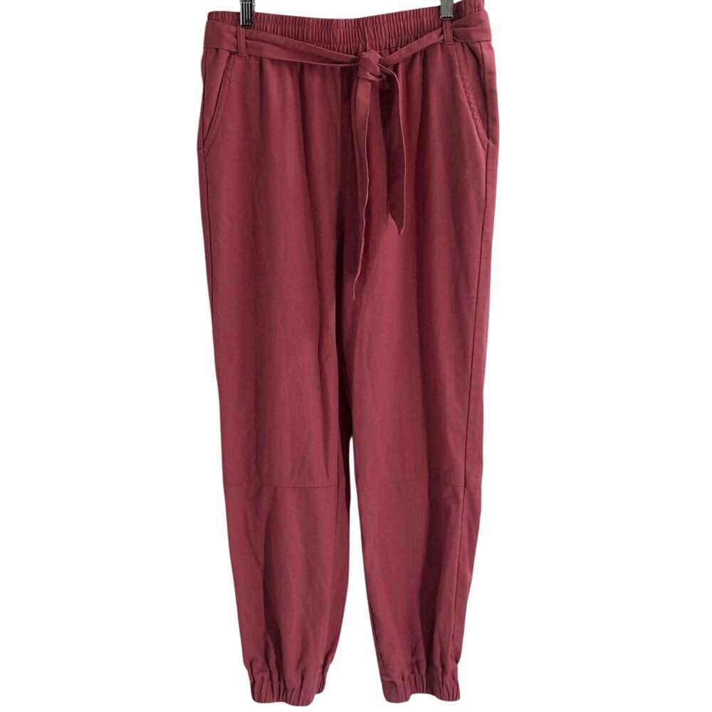Blue Rain Linen Blend Raspberry Pink High Rise Jogger Pants Women’s Large Relax